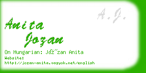 anita jozan business card